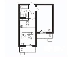 2-к квартира, вторичка, 49м2, 3/9 этаж