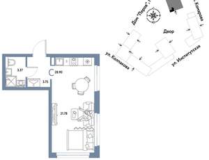 Студия квартира, вторичка, 29м2, 20/6 этаж