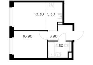 2-к квартира, строящийся дом, 35м2, 6/23 этаж