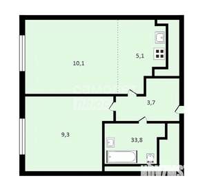 2-к квартира, вторичка, 32м2, 8/14 этаж