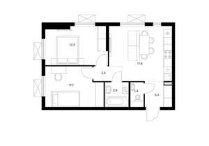 2-к квартира, вторичка, 52м2, 7/24 этаж