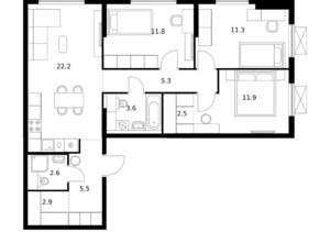 3-к квартира, вторичка, 80м2, 16/24 этаж