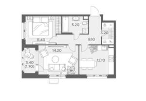 2-к квартира, вторичка, 56м2, 11/15 этаж