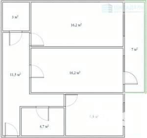 2-к квартира, вторичка, 62м2, 5/9 этаж