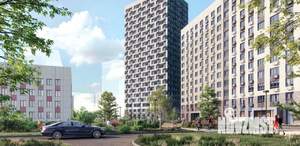 1-к квартира, строящийся дом, 43м2, 19/23 этаж