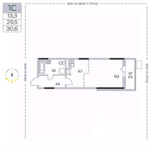 Студия квартира, вторичка, 31м2, 4/9 этаж