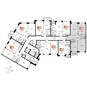 3-к квартира, строящийся дом, 77м2, 7/22 этаж
