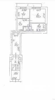 2-к квартира, вторичка, 42м2, 1/5 этаж