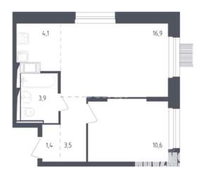 1-к квартира, вторичка, 34м2, 15/17 этаж