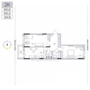 2-к квартира, вторичка, 65м2, 4/9 этаж