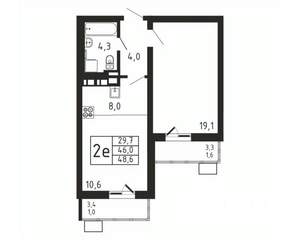 2-к квартира, вторичка, 49м2, 7/9 этаж