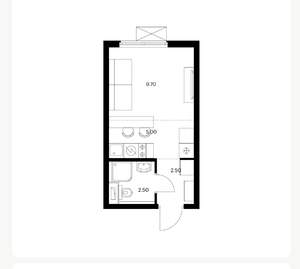 Студия квартира, сданный дом, 20м2, 4/29 этаж