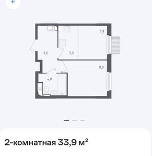 2-к квартира, вторичка, 33м2, 8/17 этаж