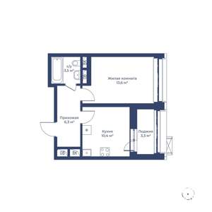 1-к квартира, строящийся дом, 36м2, 10/24 этаж