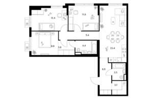 3-к квартира, вторичка, 84м2, 25/25 этаж