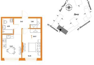 1-к квартира, вторичка, 39м2, 10/6 этаж