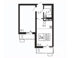 2-к квартира, вторичка, 49м2, 4/9 этаж