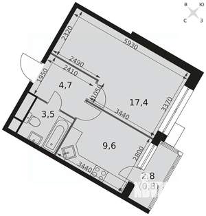 1-к квартира, вторичка, 36м2, 11/17 этаж