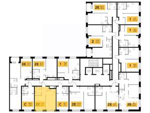 2-к квартира, строящийся дом, 35м2, 13/23 этаж