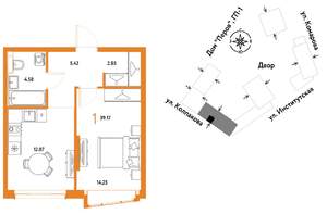 1-к квартира, вторичка, 39м2, 6/25 этаж