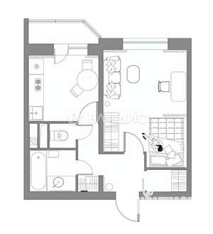 1-к квартира, вторичка, 34м2, 8/17 этаж