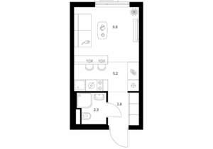 Студия квартира, вторичка, 20м2, 10/25 этаж