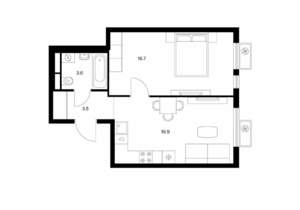 1-к квартира, вторичка, 41м2, 21/25 этаж