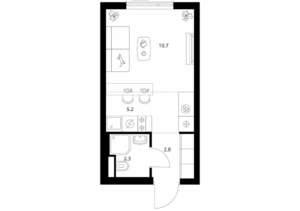 Студия квартира, вторичка, 21м2, 4/25 этаж