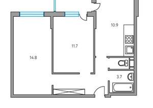 2-к квартира, вторичка, 50м2, 5/12 этаж
