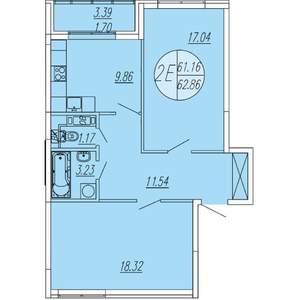 2-к квартира, вторичка, 63м2, 3/4 этаж