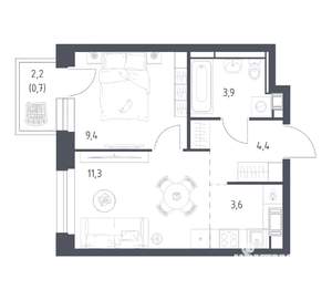 1-к квартира, вторичка, 33м2, 5/17 этаж