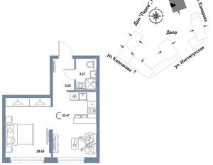 Студия квартира, вторичка, 35м2, 8/6 этаж