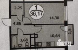 1-к квартира, вторичка, 36м2, 4/4 этаж