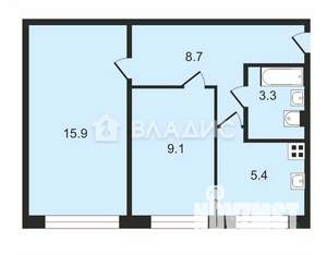 2-к квартира, вторичка, 42м2, 1/5 этаж