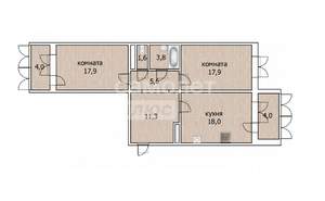 2-к квартира, вторичка, 75м2, 2/17 этаж