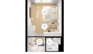 Студия квартира, вторичка, 25м2, 24/24 этаж