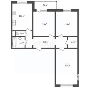 3-к квартира, вторичка, 78м2, 17/17 этаж