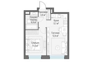 1-к квартира, строящийся дом, 37м2, 10/23 этаж