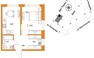1-к квартира, вторичка, 42м2, 18/6 этаж
