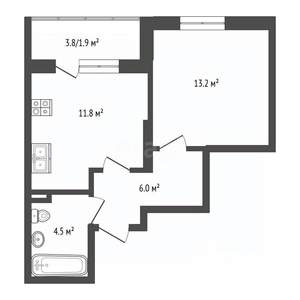 1-к квартира, вторичка, 37м2, 16/18 этаж