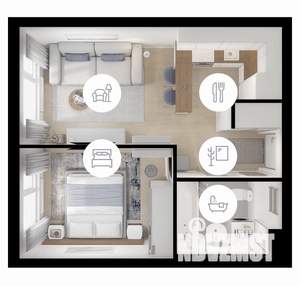 1-к квартира, вторичка, 32м2, 9/25 этаж